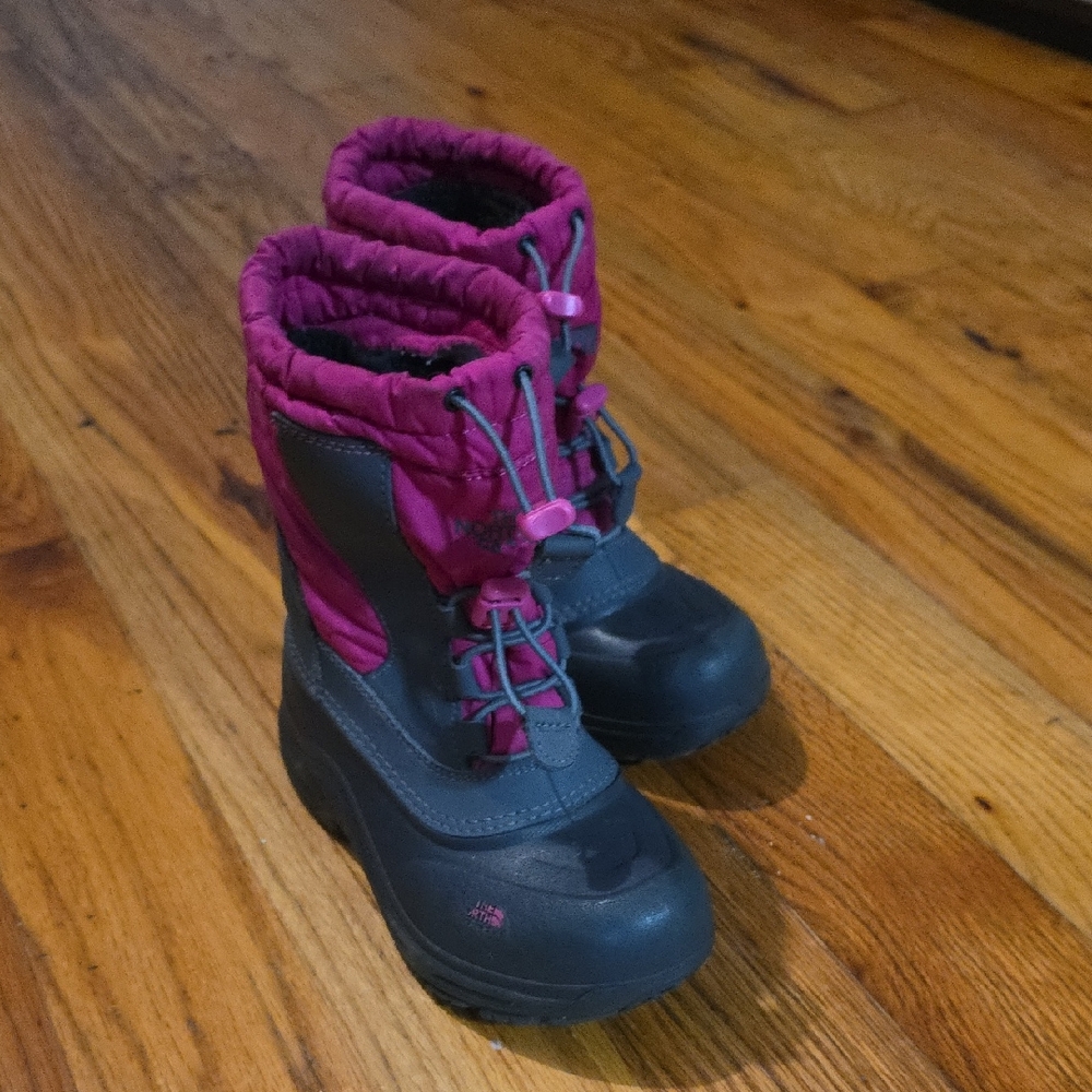 Pink and Gray Winter Boots